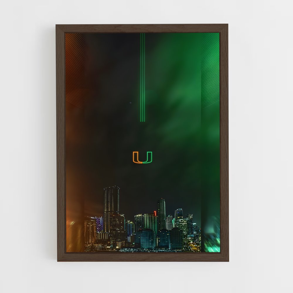 ap-miami hurricanes-6 cadre Bois foncé