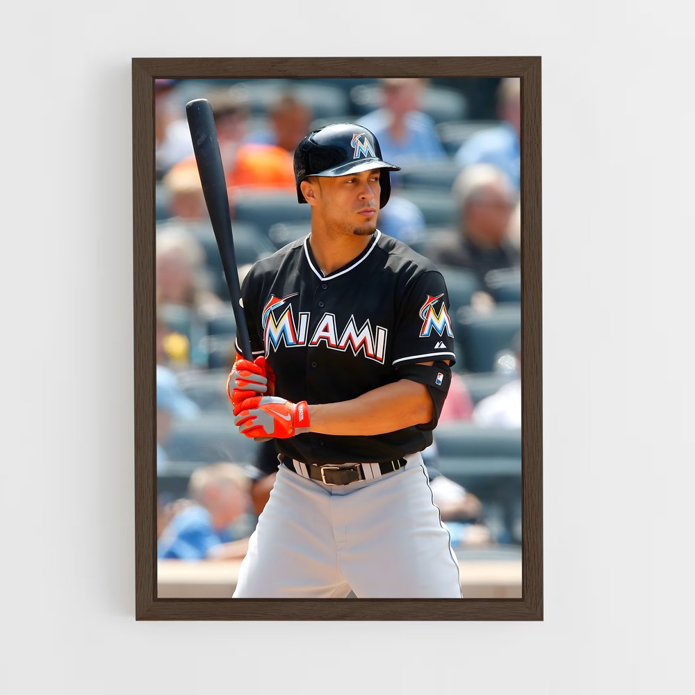 ap-miami marlins-3 cadre Bois foncé