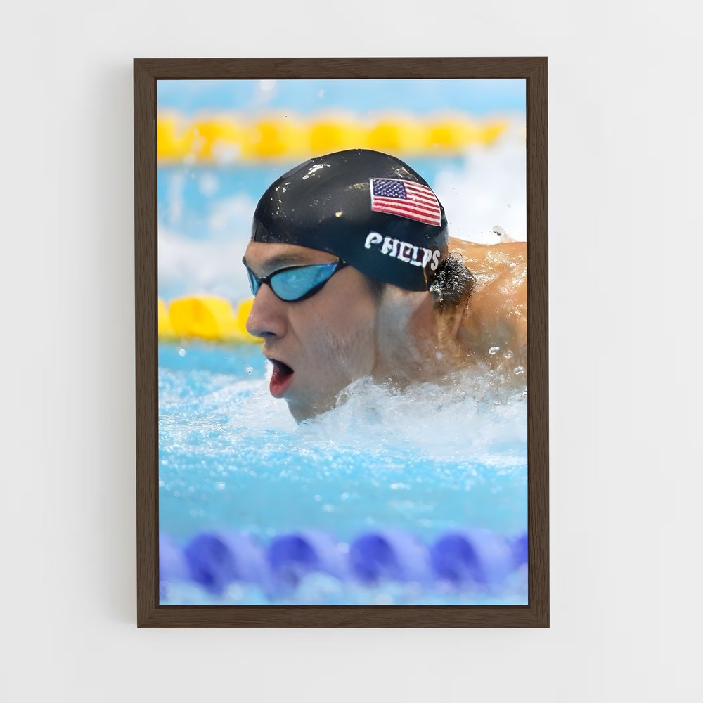 ap-michael phelps-7 cadre Bois foncé