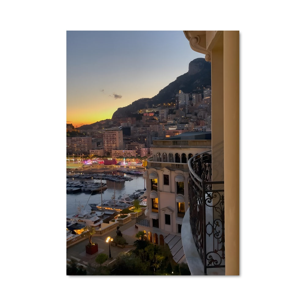 Poster Coucher de Soleil à Monte Carlo