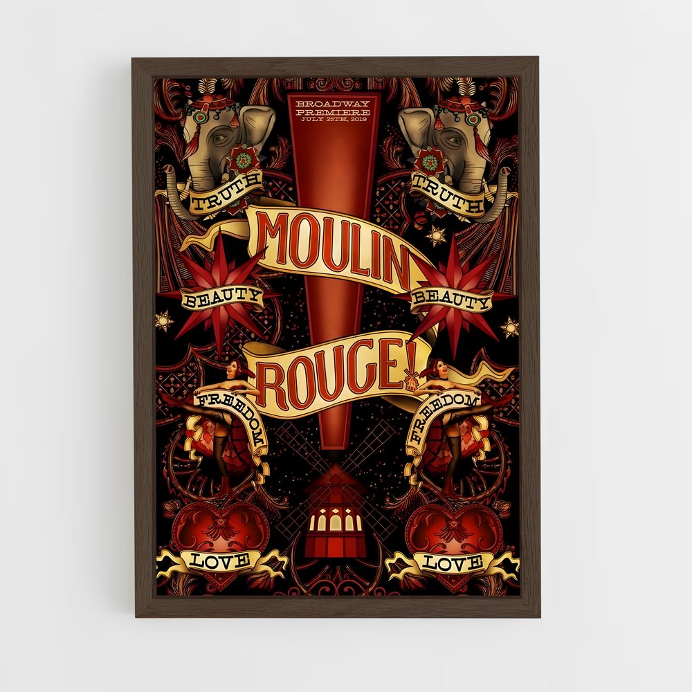 ap-moulin rouge-2 cadre Bois foncé