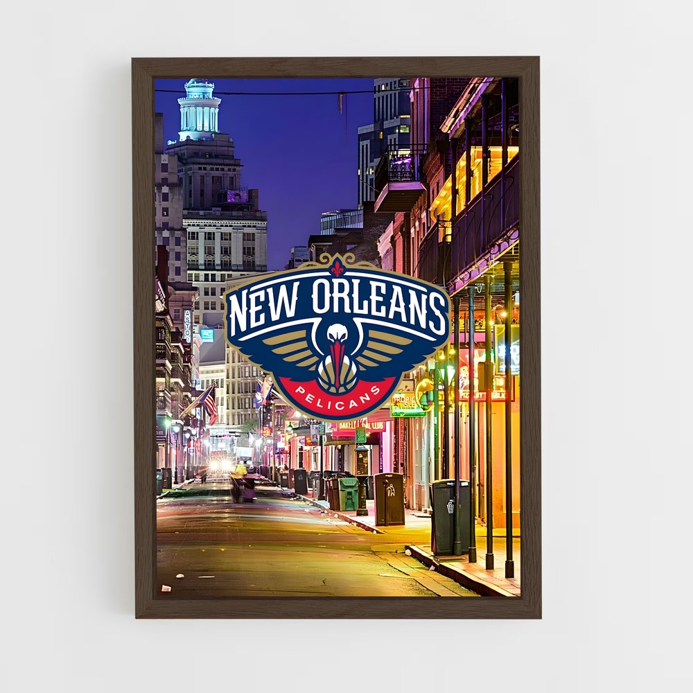 ap-new orleans pelicans-1 cadre Bois foncé