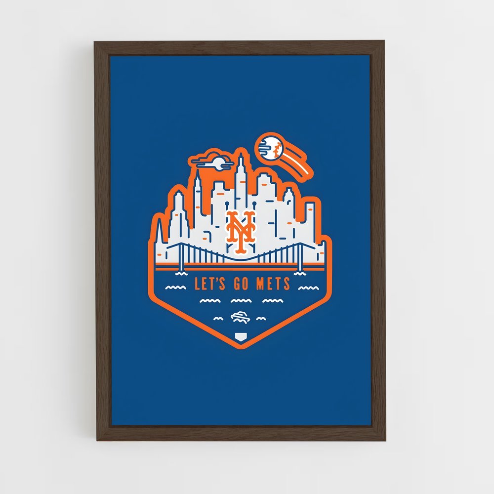 ap-new york mets-10 cadre Bois foncé
