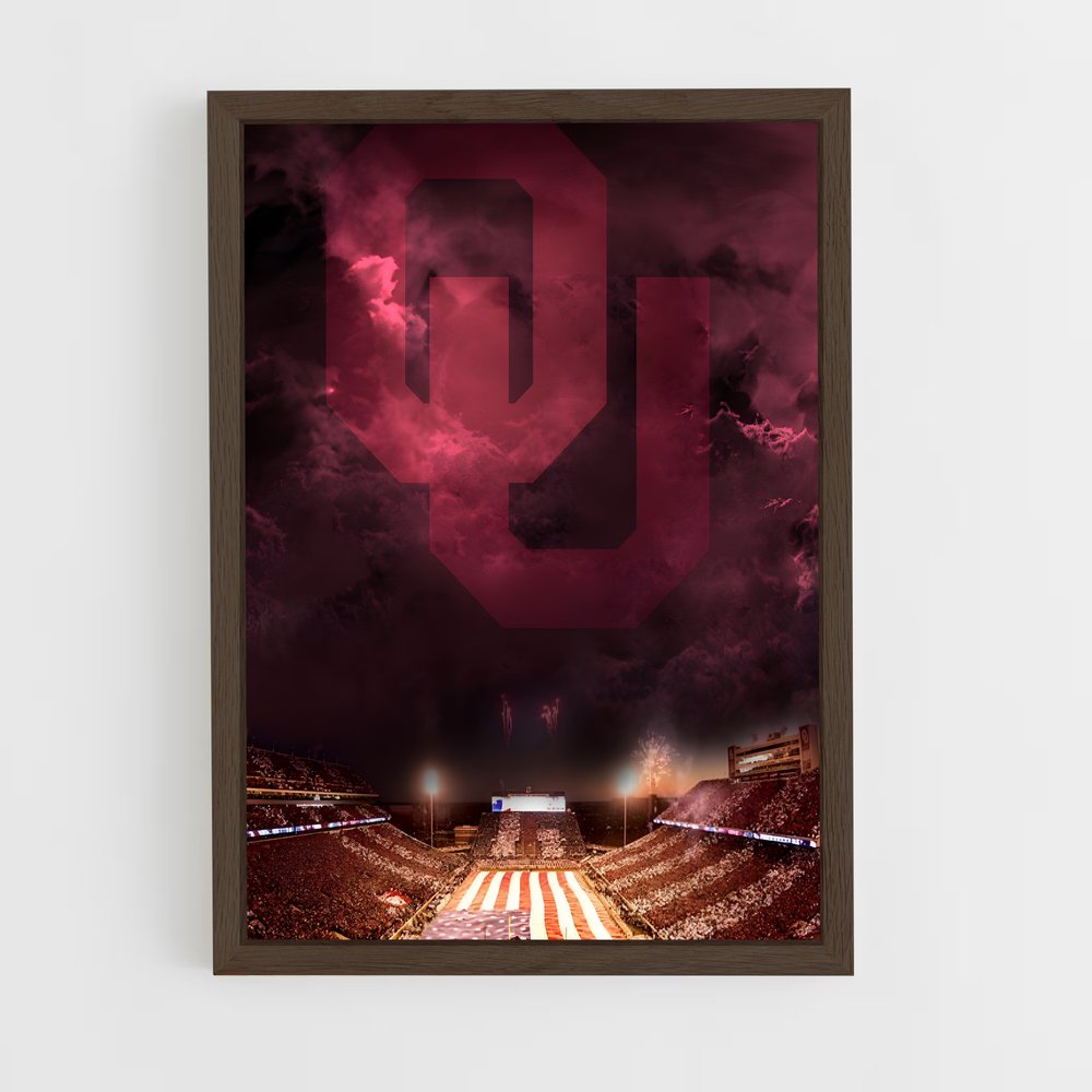 ap-oklahoma sooners-3 cadre Bois foncé