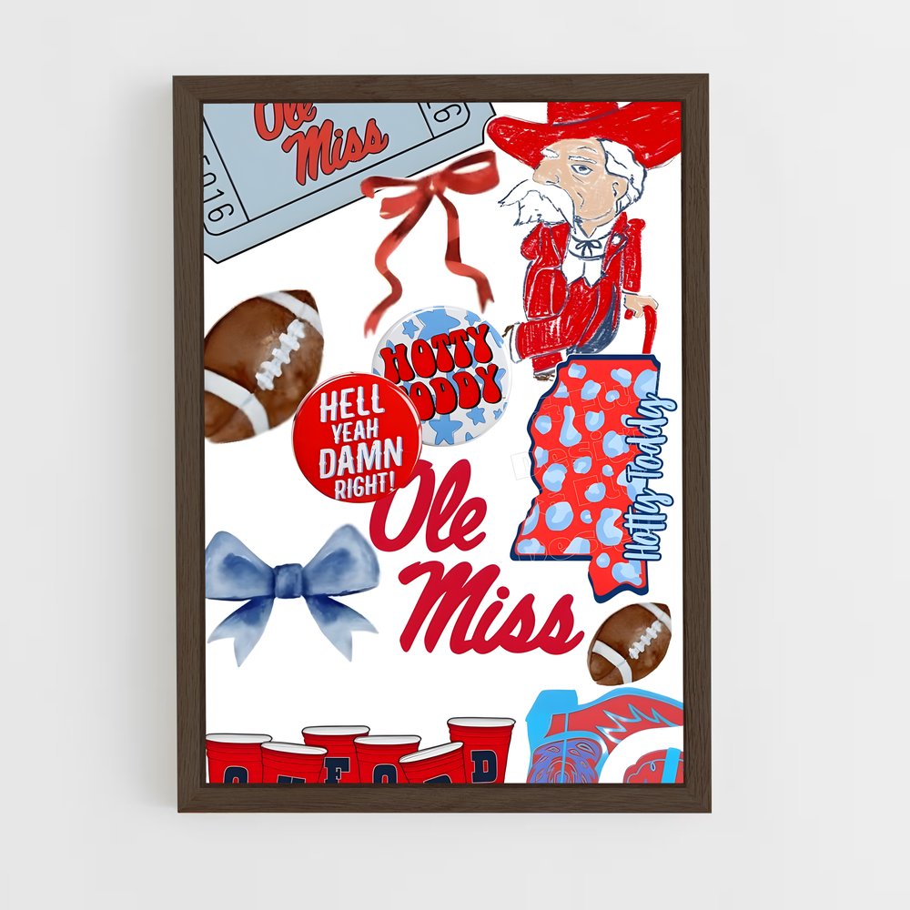 ap-ole miss rebels-7 cadre Bois foncé