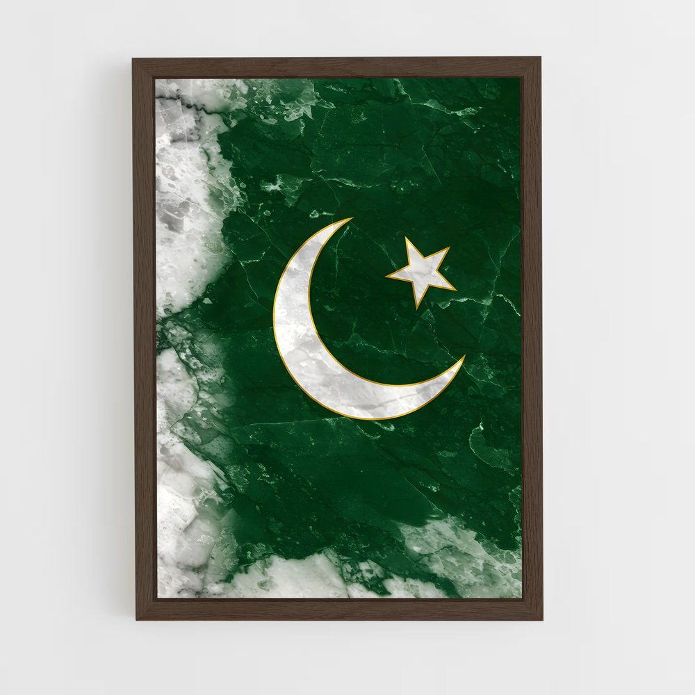 ap-pakistan flag-5 cadre Bois foncé