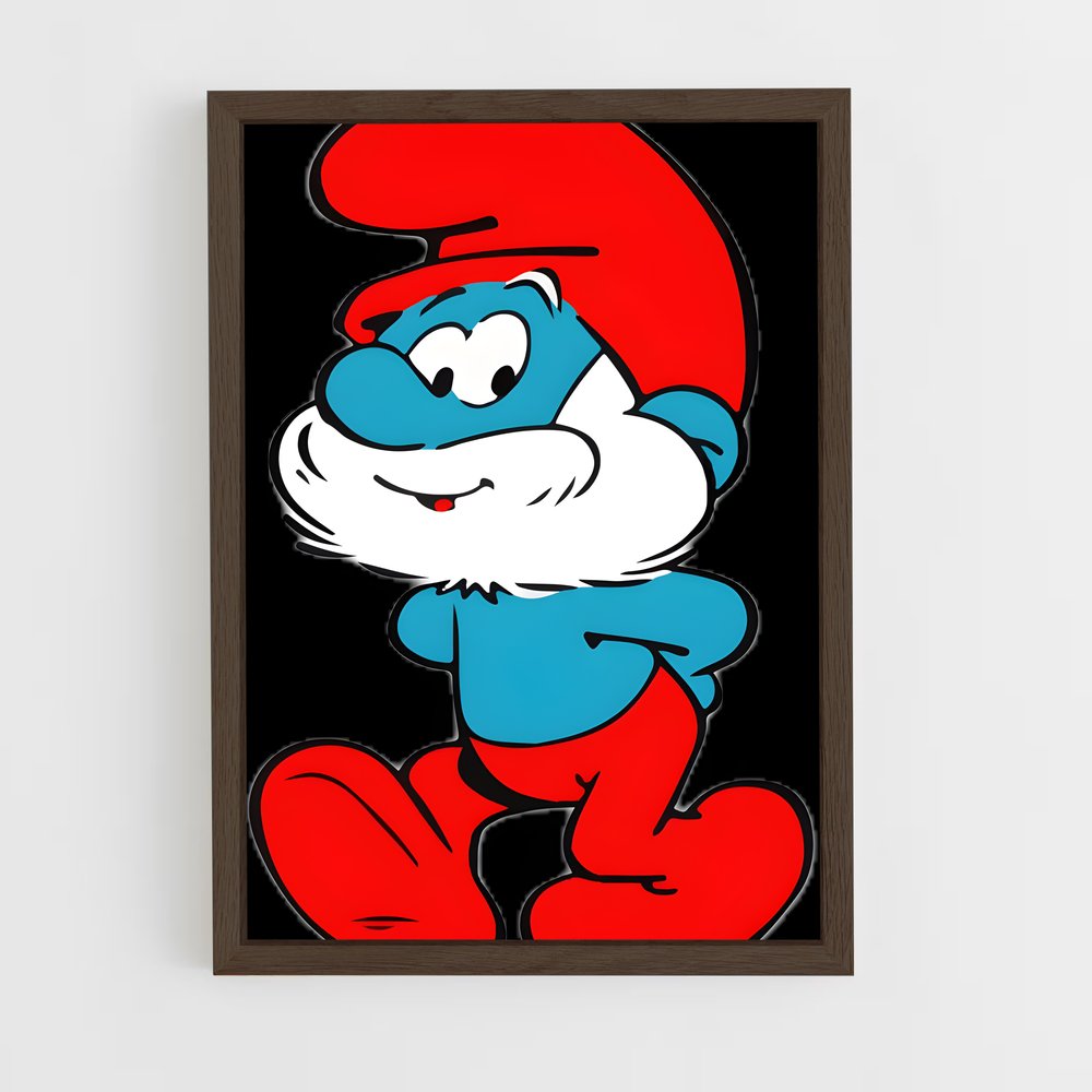ap-papa smurf-5 cadre Bois foncé