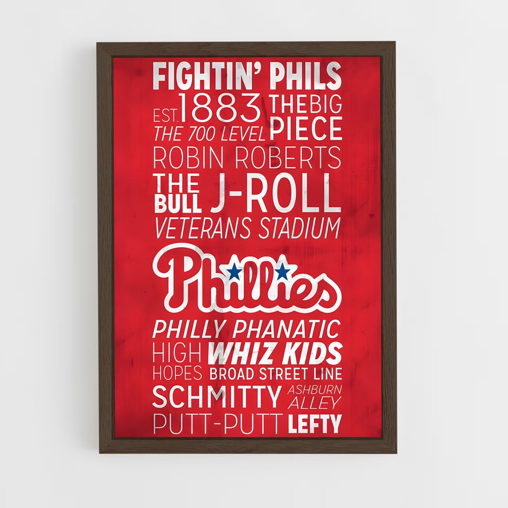 ap-philadelphia phillies-8 cadre Bois foncé