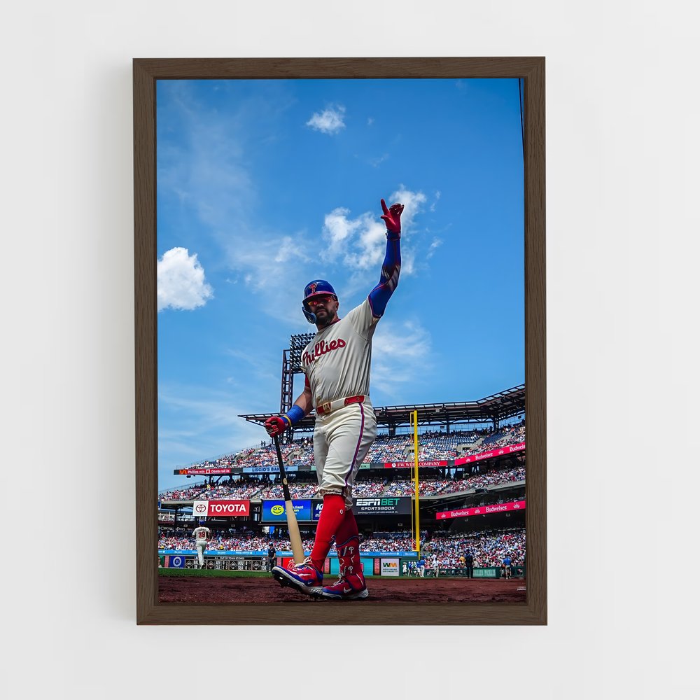 ap-philadelphia phillies-9 cadre Bois foncé