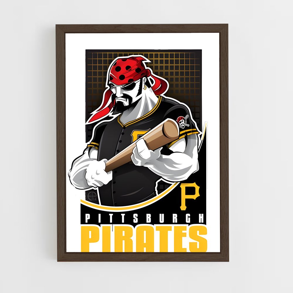 ap-pittsburgh pirates-7 cadre Bois foncé