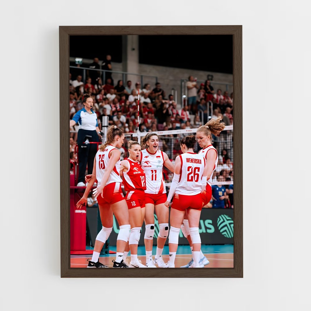 ap-poland national volleyball team-3 cadre Bois foncé