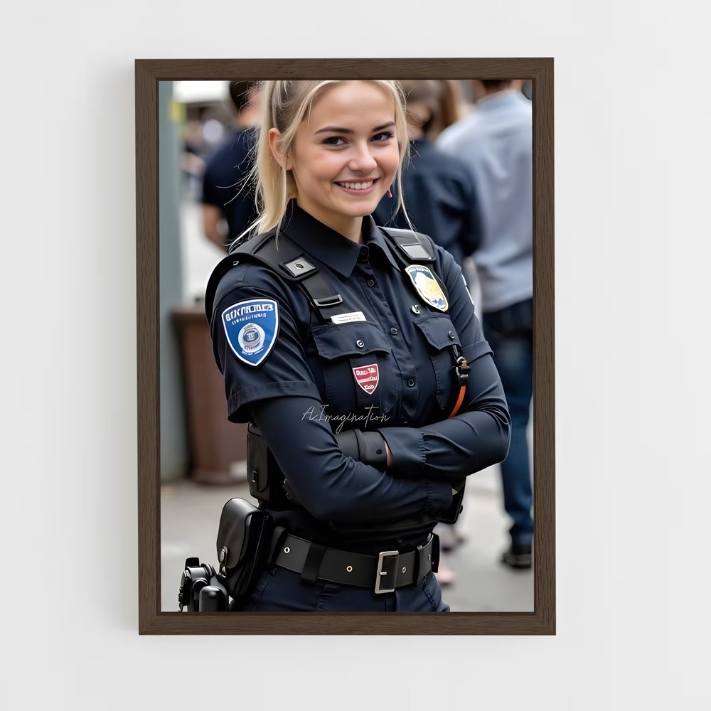 ap-police officer-8 cadre Bois foncé