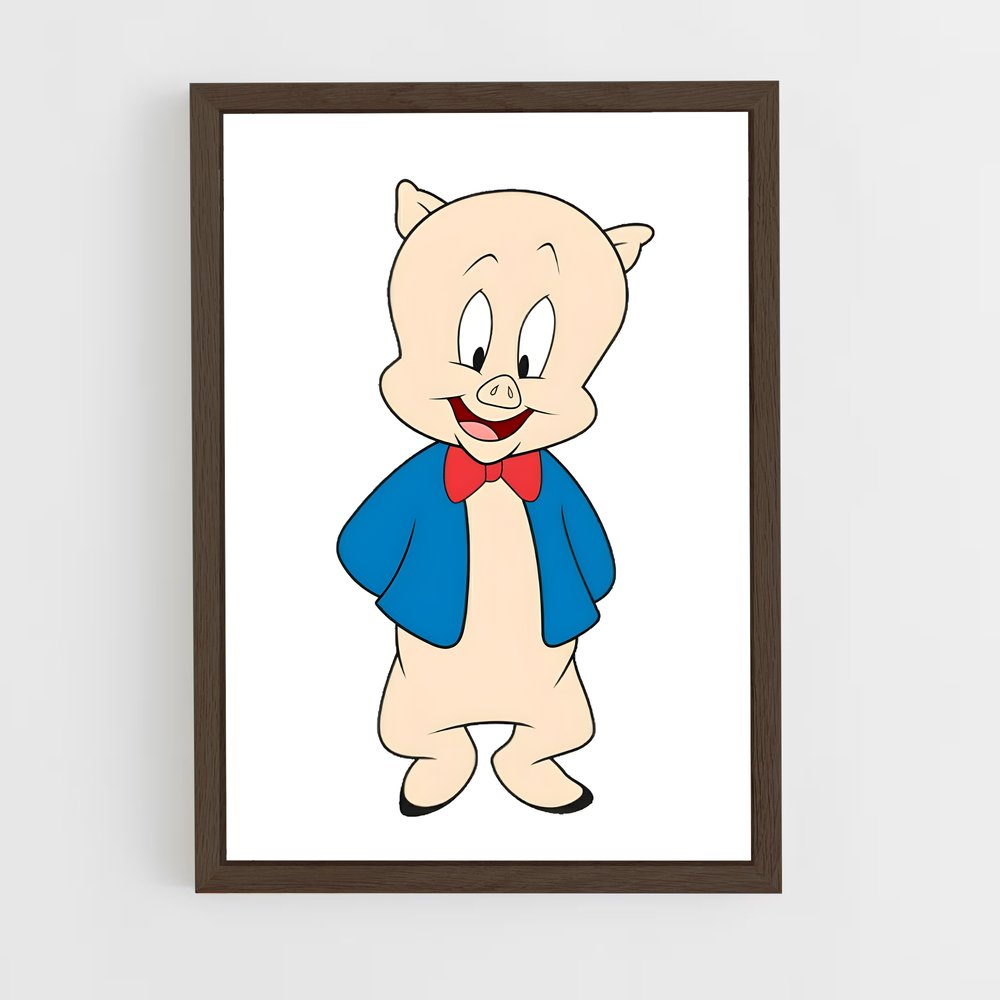 ap-porky pig-2 cadre Bois foncé
