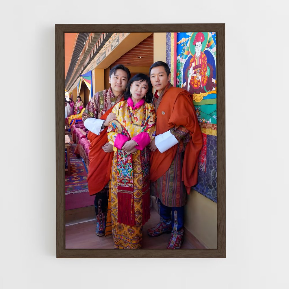 ap-prince jigme ugyen wangchuck-2 cadre Bois foncé
