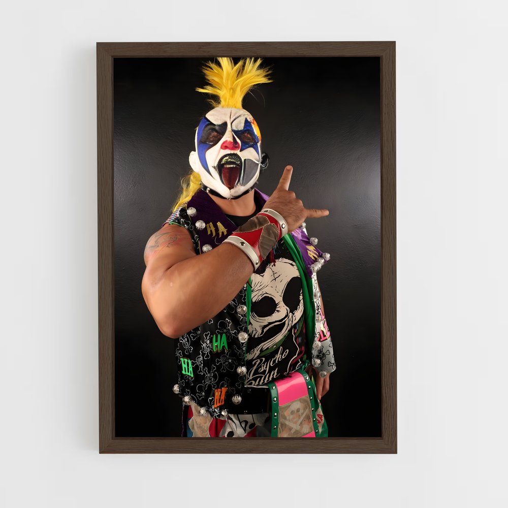 ap-psycho clown-2 cadre Bois foncé