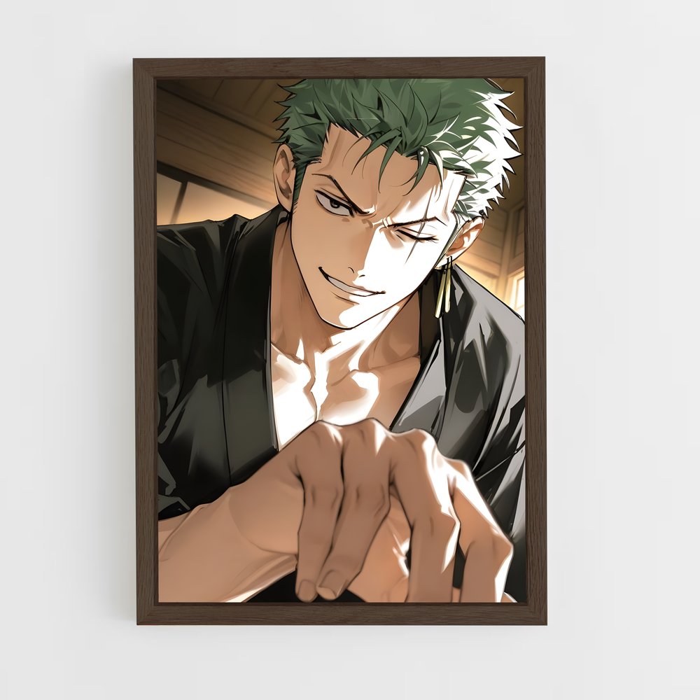 ap-roronoa zoro-11 cadre Bois foncé