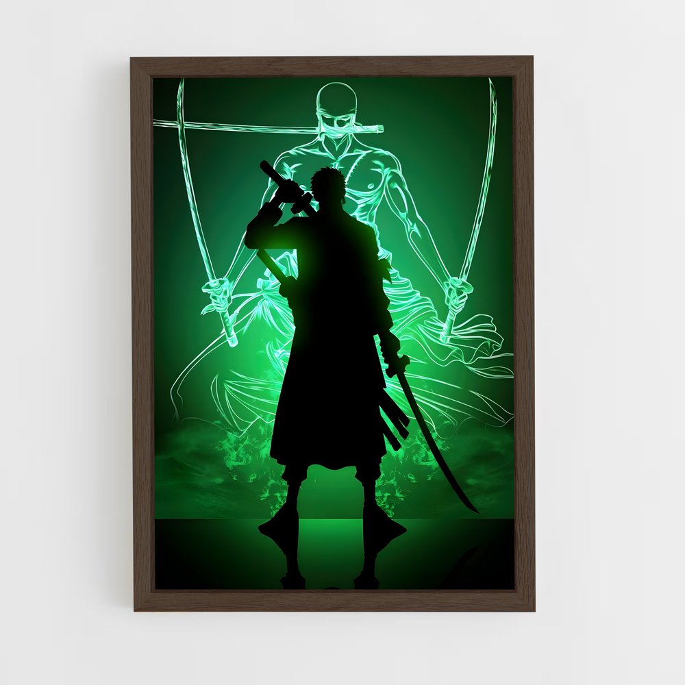 ap-roronoa zoro-3 cadre Bois foncé