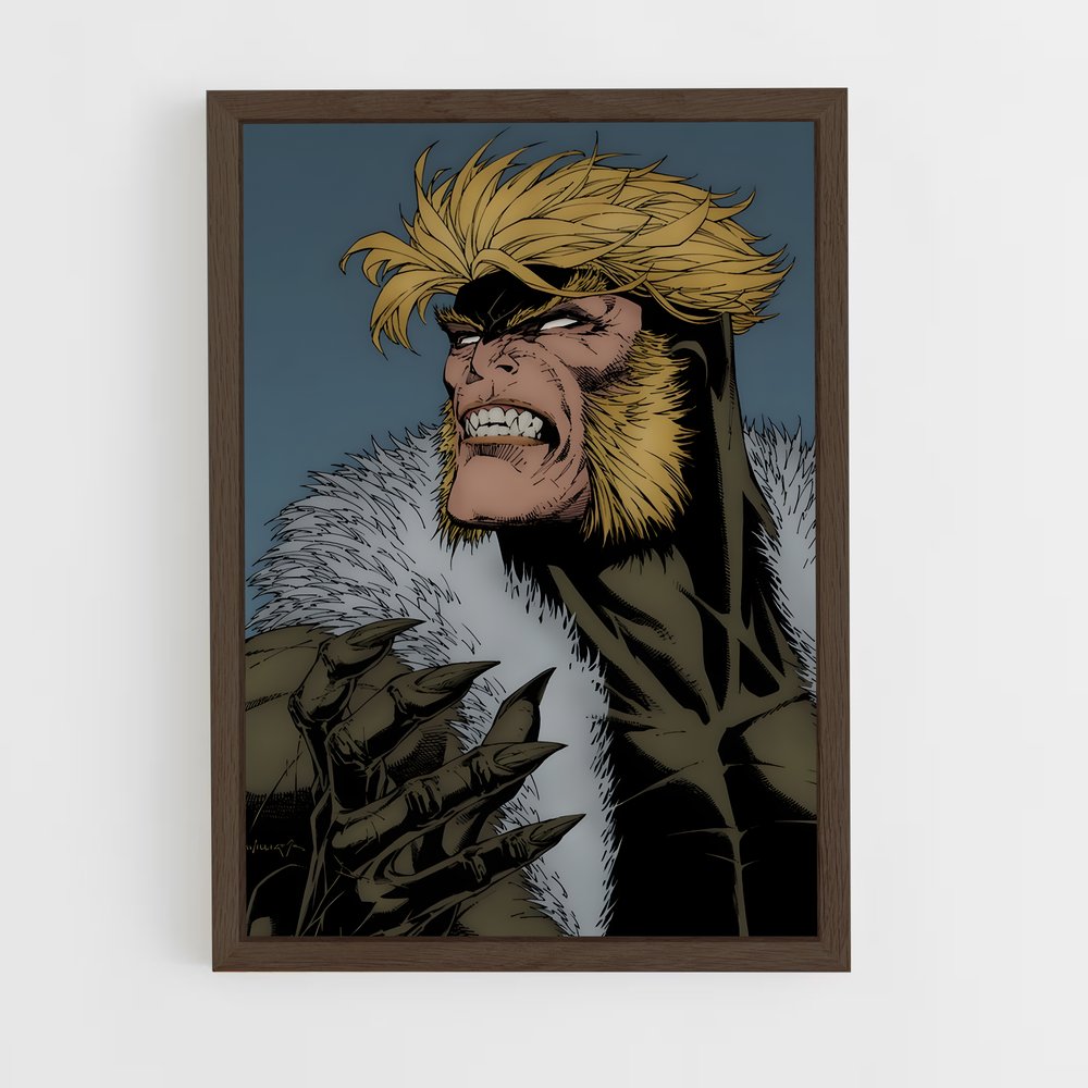 ap-sabretooth x-men-9 cadre Bois foncé