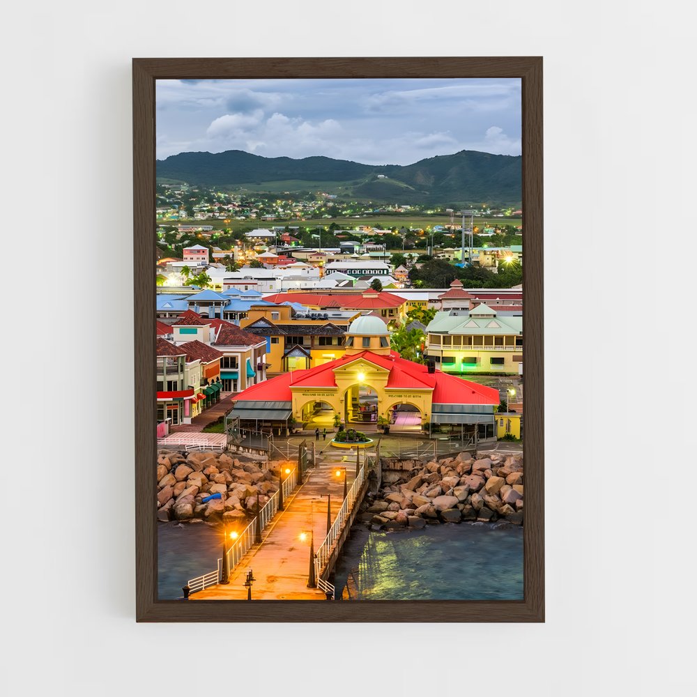 ap-saint kitts and nevis-6 cadre Bois foncé