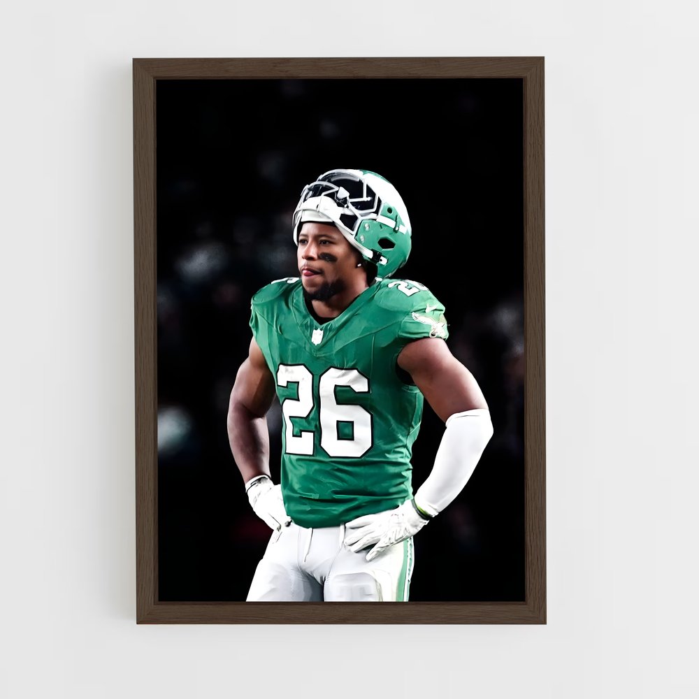 ap-saquon barkley-4 cadre Bois foncé