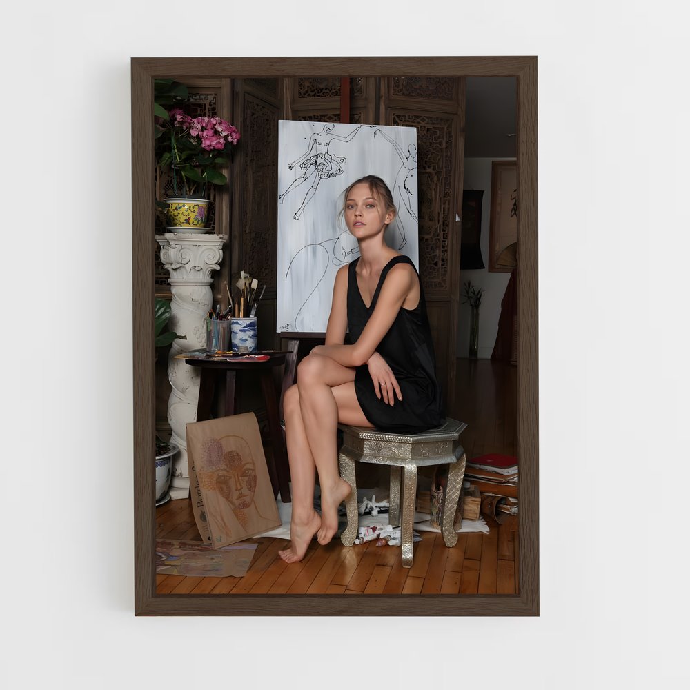 ap-sasha pivovarova-7 cadre Bois foncé