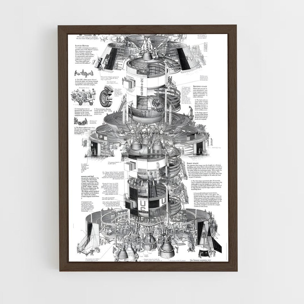 ap-saturn v-3 cadre Bois foncé