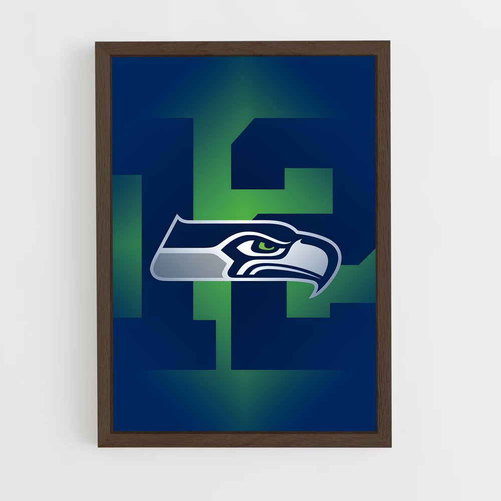 ap-seattle seahawks-9 cadre Bois foncé