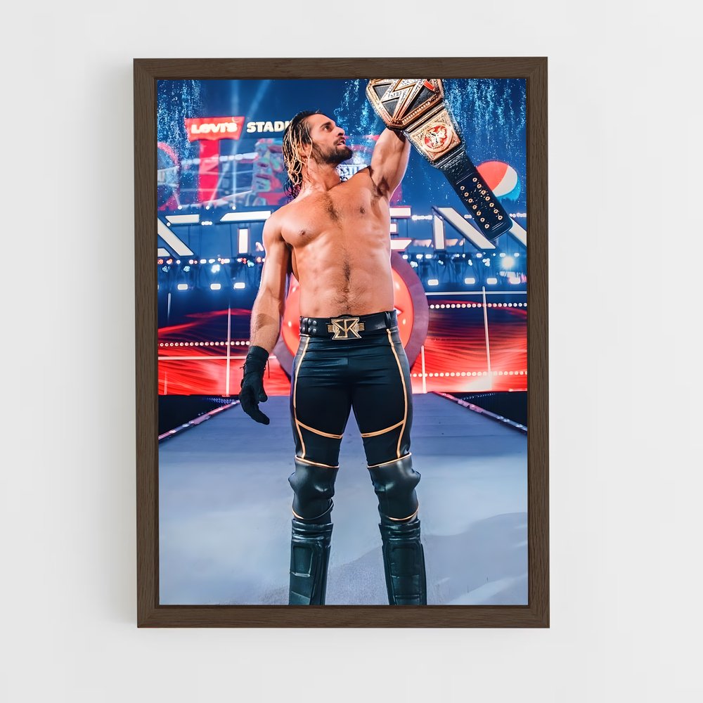 ap-seth rollins-2 cadre Bois foncé