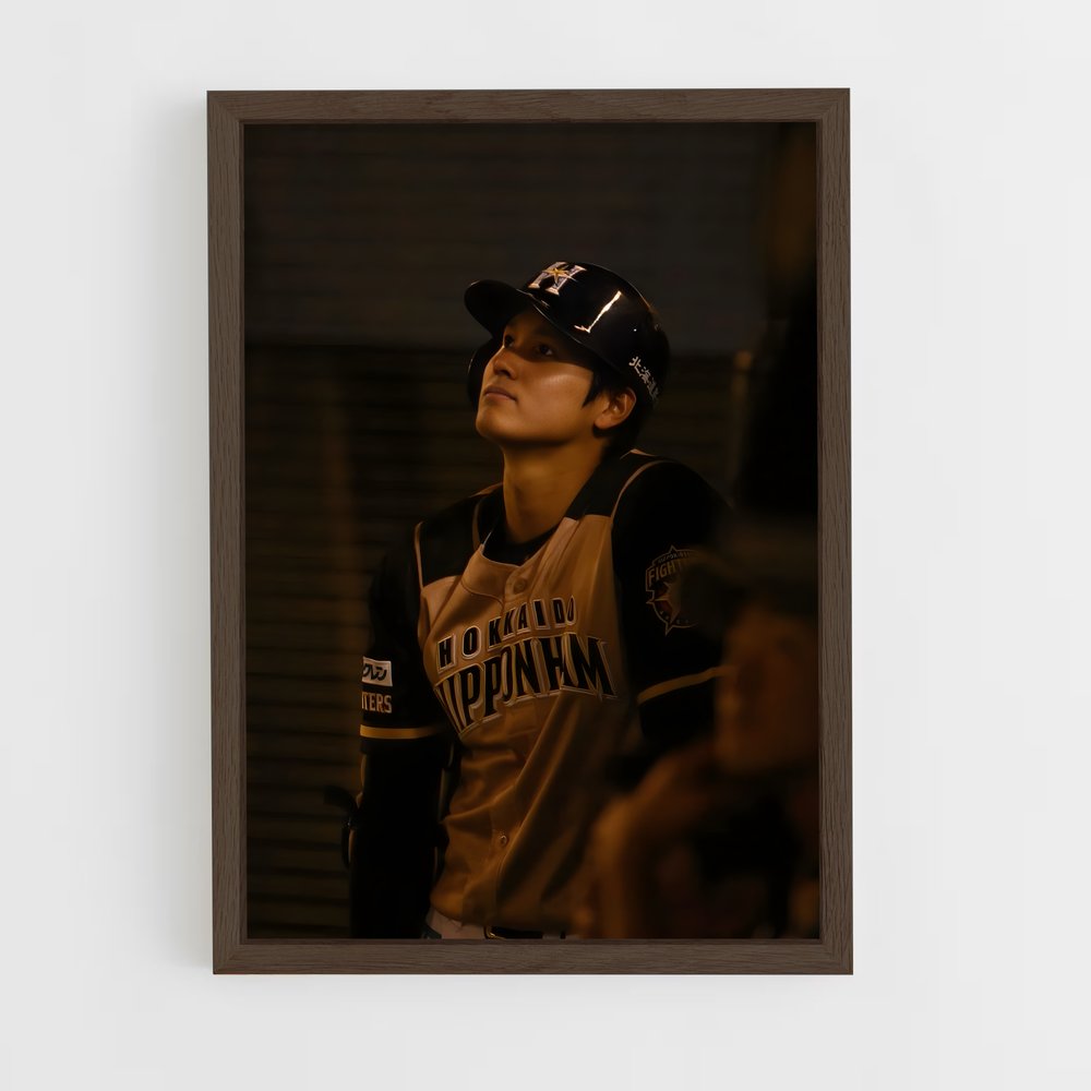 ap-shohei ohtani-10 cadre Bois foncé