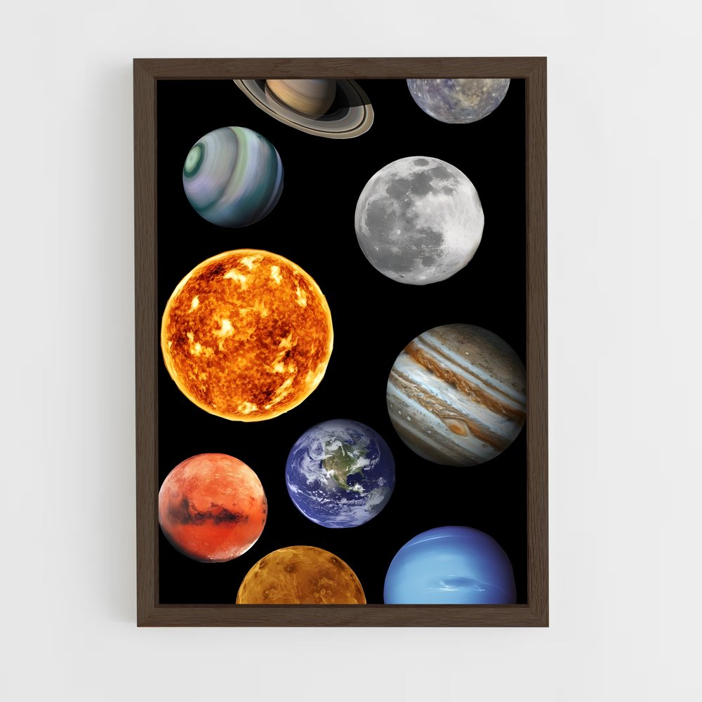 ap-solar system-14 cadre Bois foncé