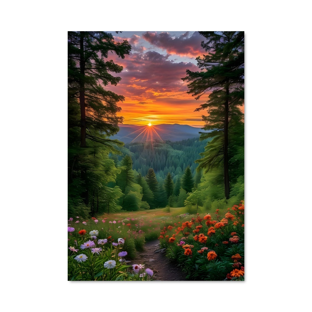 Poster Coucher de Soleil Montagnard