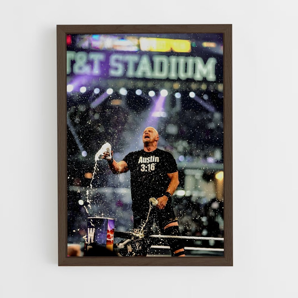 ap-stone cold steve austin-3 cadre Bois foncé