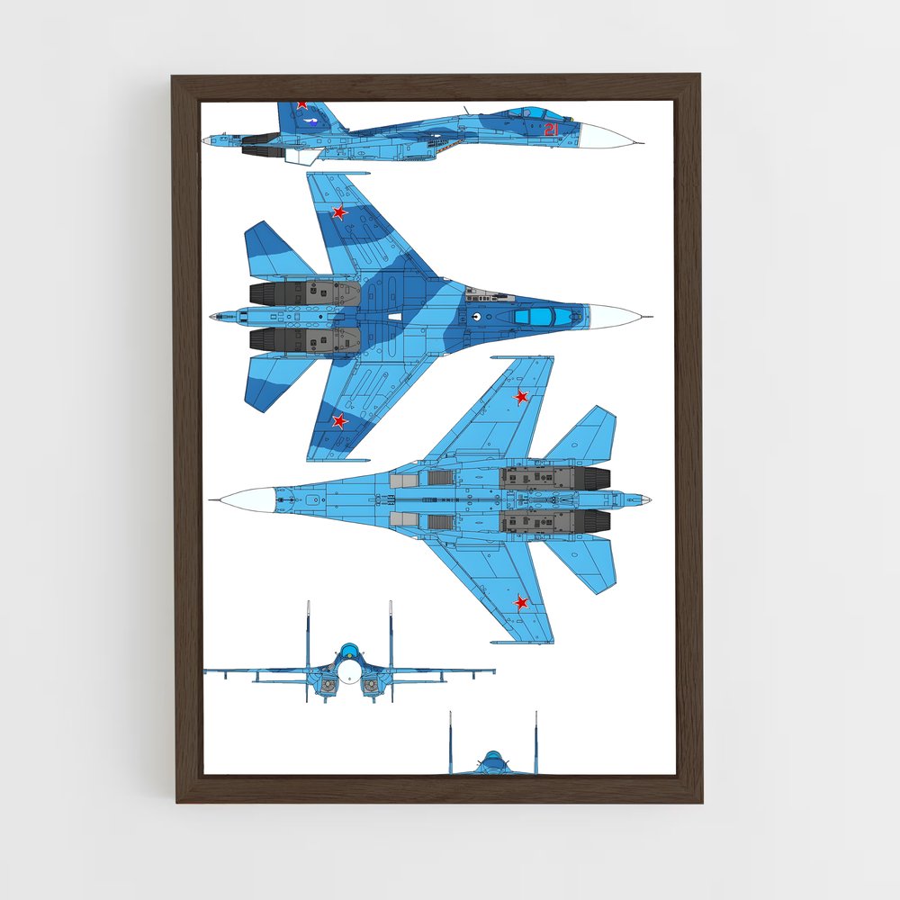 ap-su-27 flanker-3 cadre Bois foncé