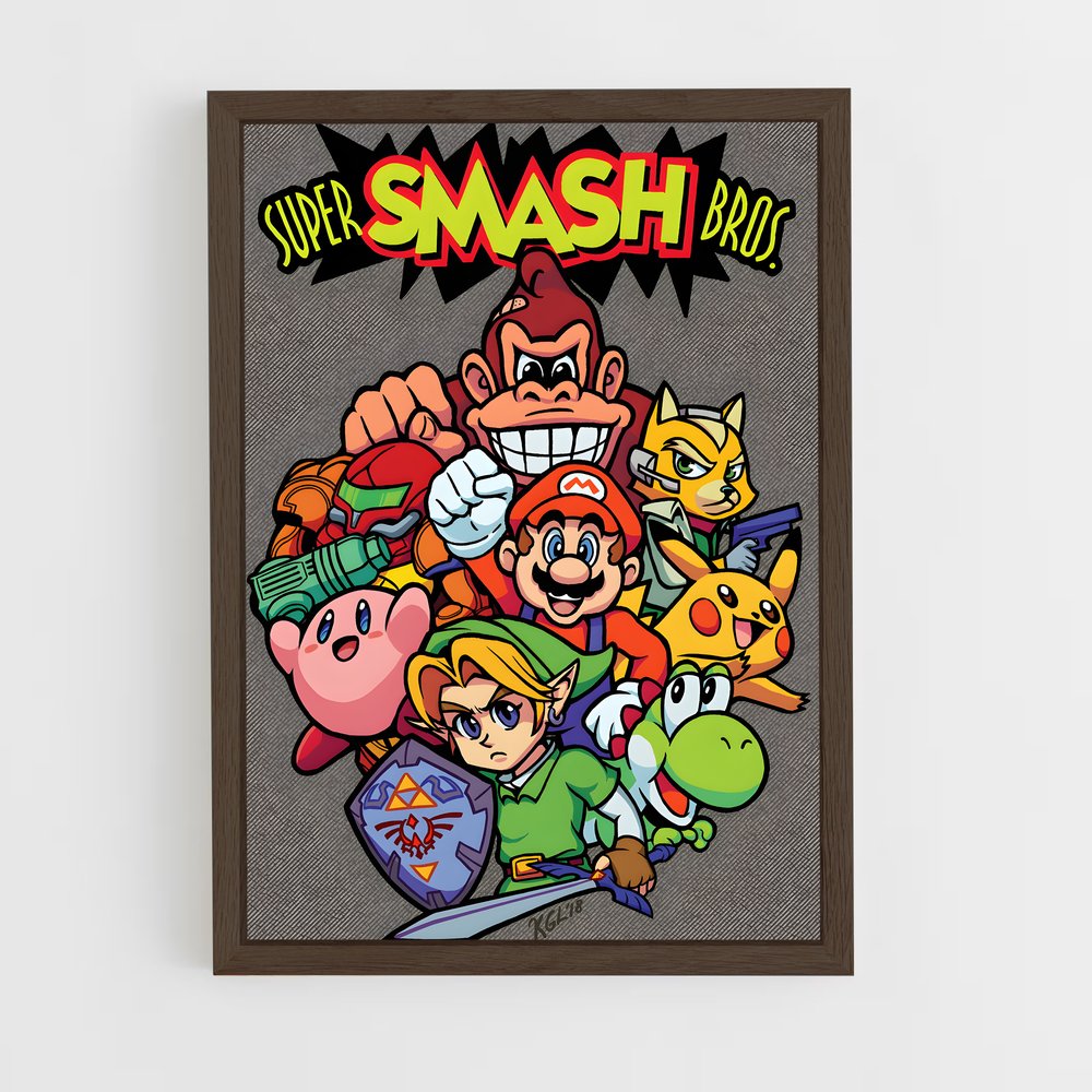 ap-super smash bros-6 cadre Bois foncé