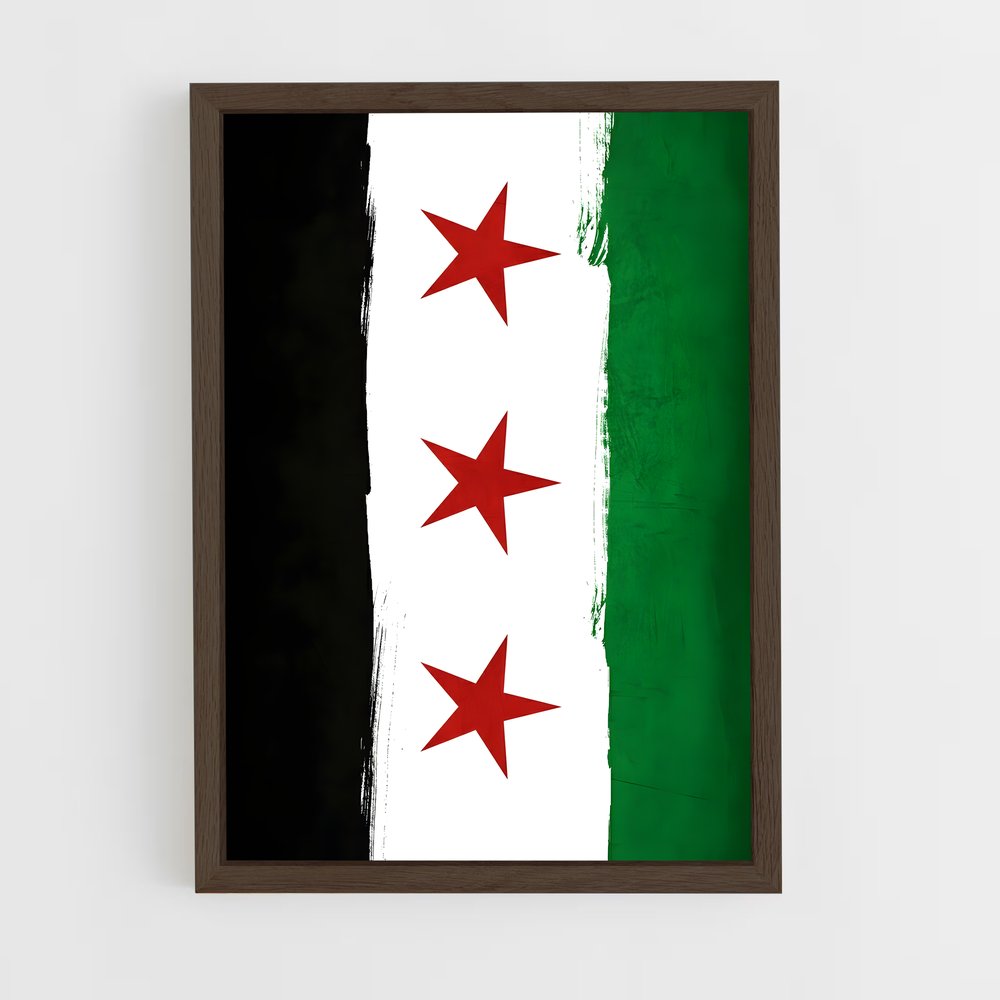 ap-syria flag-6 cadre Bois foncé