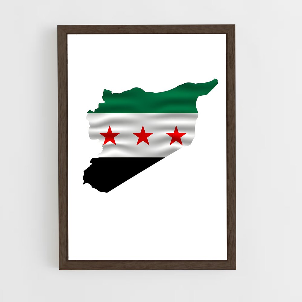 ap-syria flag-8 cadre Bois foncé