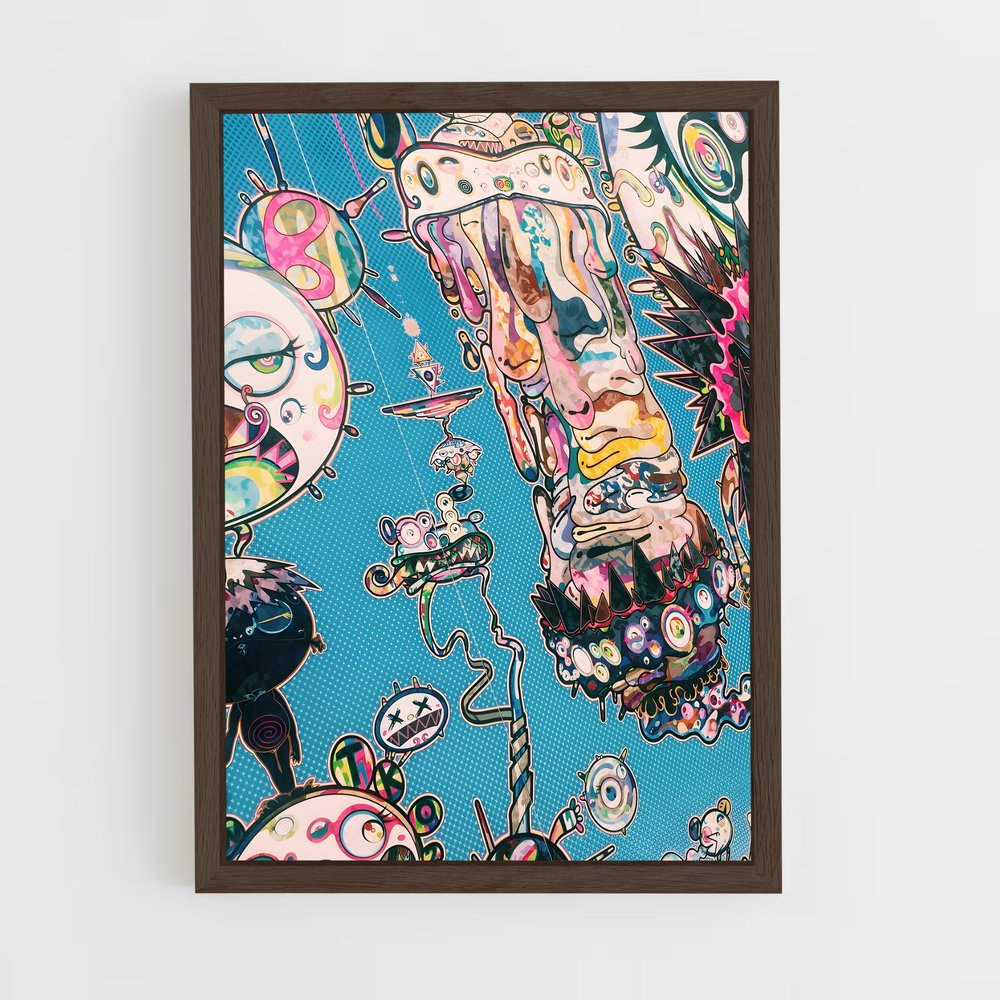 ap-takashi murakami-4 cadre Bois foncé