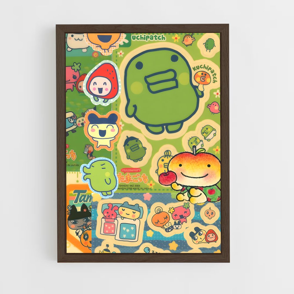 ap-tamagotchi-4 cadre Bois foncé