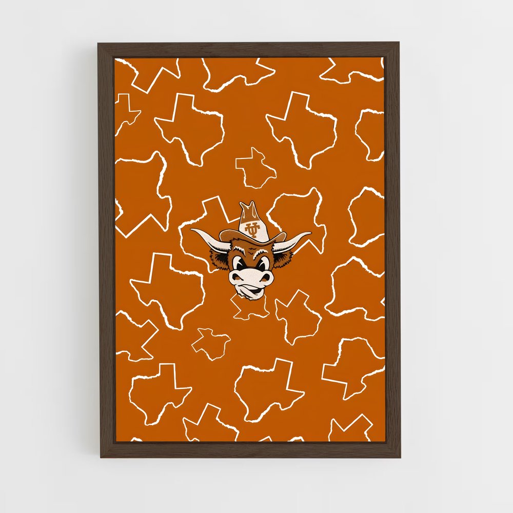 ap-texas longhorns-4 cadre Bois foncé