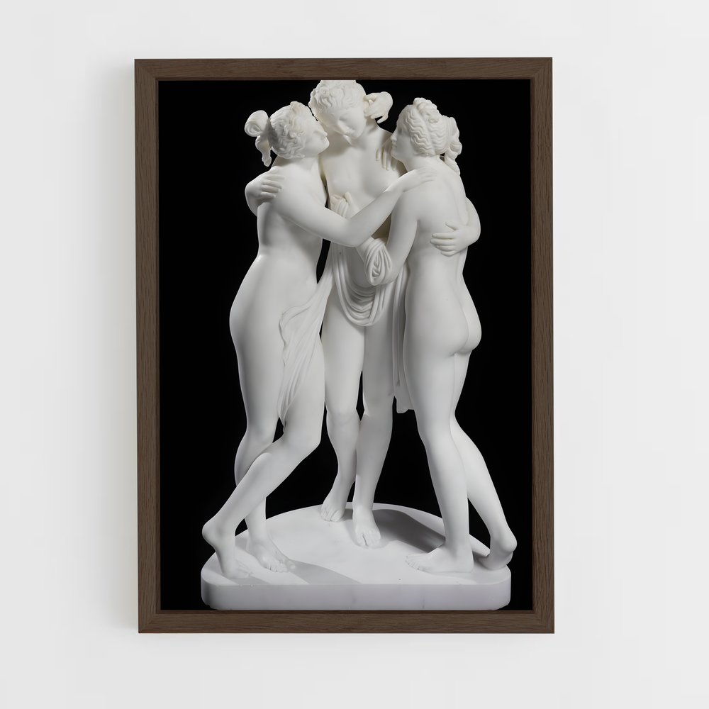 ap-three graces canova-1 cadre Bois foncé