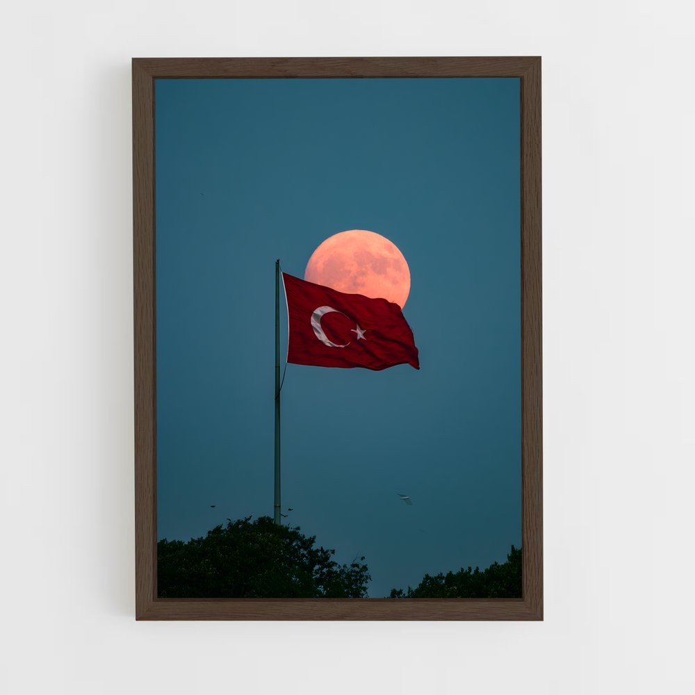 ap-turkey flag-6 cadre Bois foncé