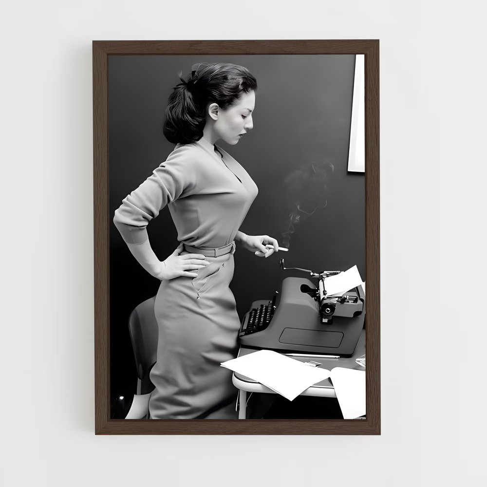 ap-typewriter secretary-1 cadre Bois foncé