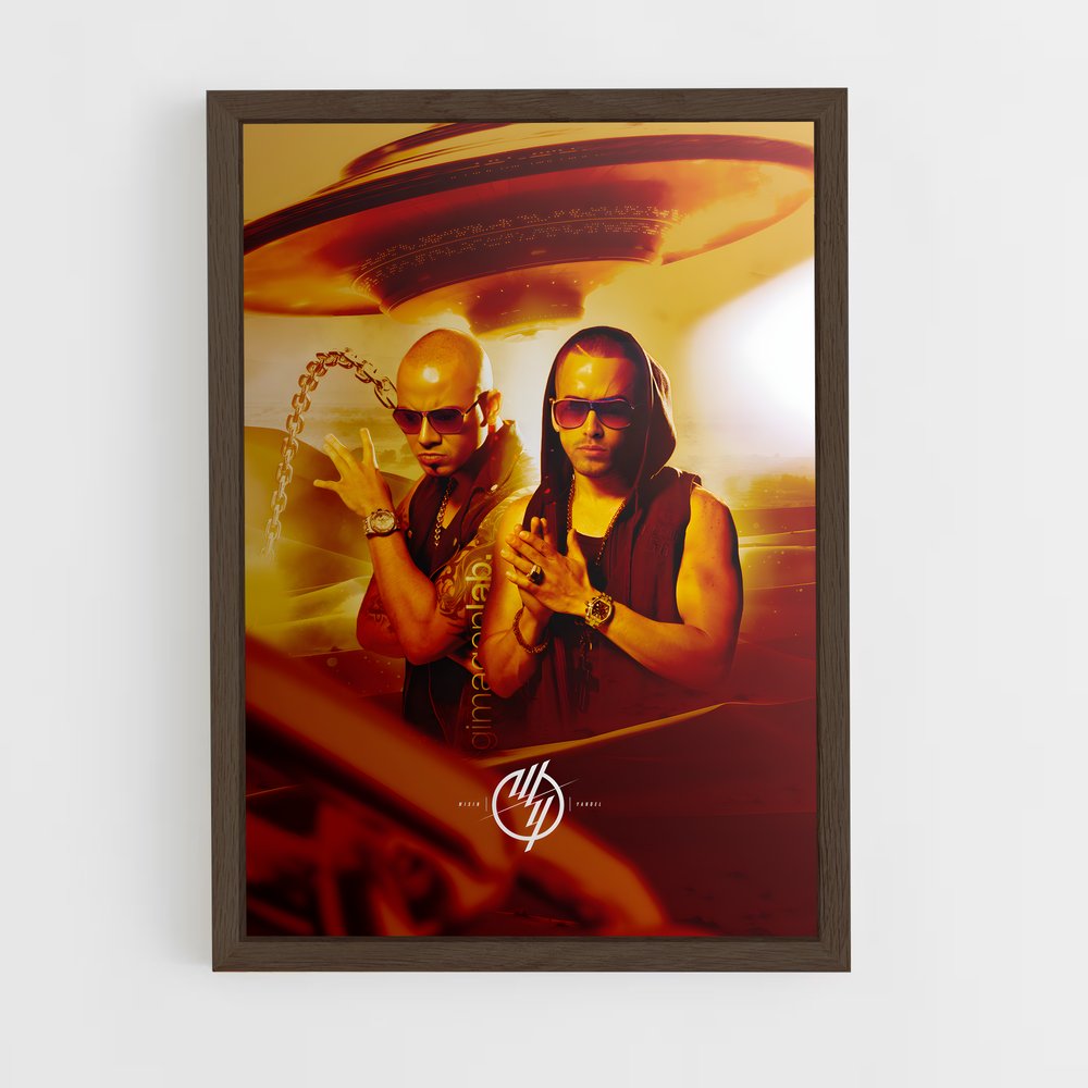 ap-wisin and yandel-2 cadre Bois foncé