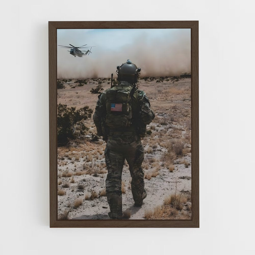 army-3 cadre Bois foncé