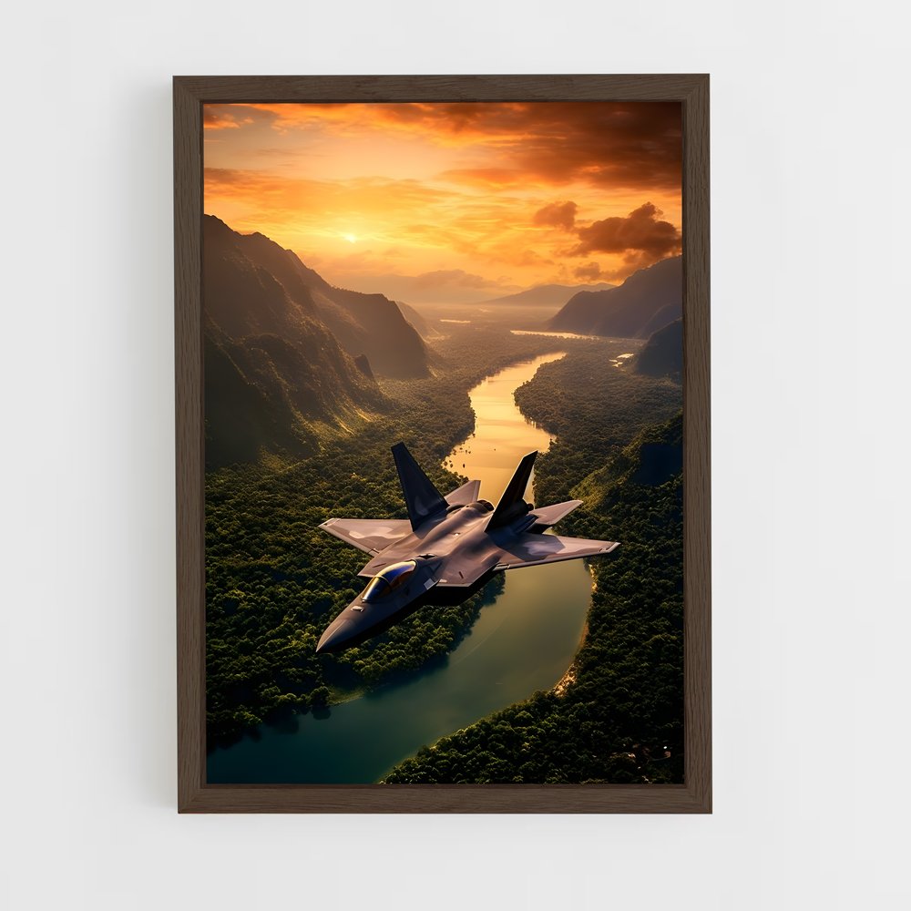 avion-de-chasse-6 cadre Bois foncé