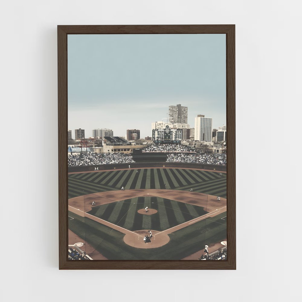baseball-7 cadre Bois foncé