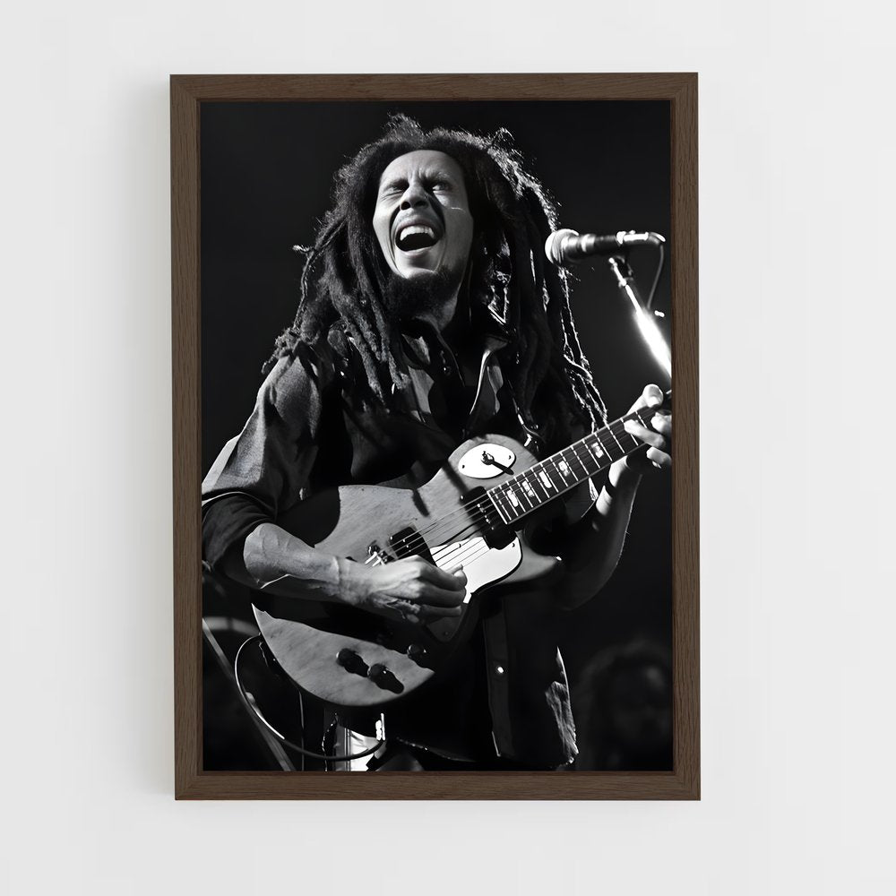 bob-marley-3 cadre Bois foncé