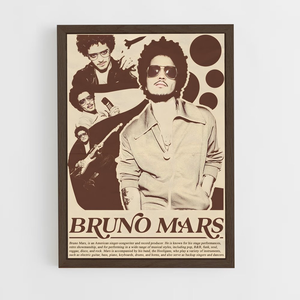 bruno-mars-5 cadre Bois foncé