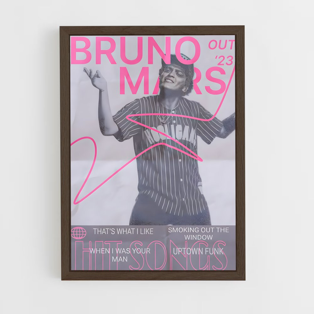 bruno-mars-9 cadre Bois foncé