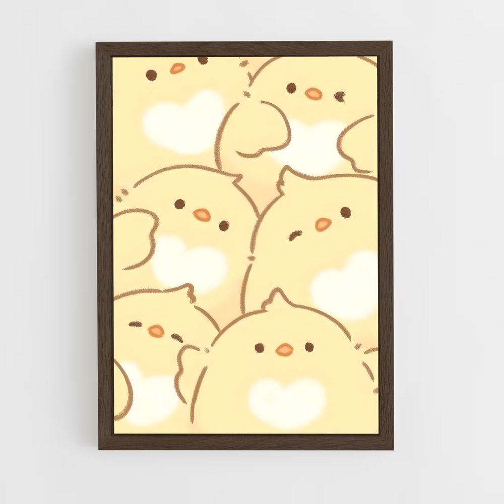 cute-animals-2 cadre Bois foncé
